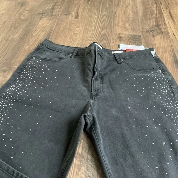 Sofía by Sofia Vergara Black Rhinestone Studded Jeans Y2K Glam Diva Size 20 NWT - Picture 3 of 8